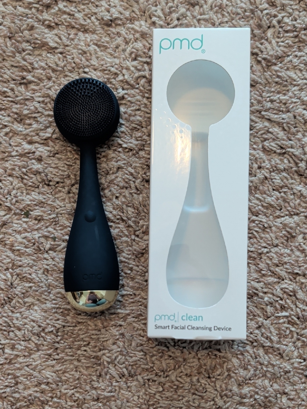 PMD Navy Facial Cleansing Brush with Gold Accent
